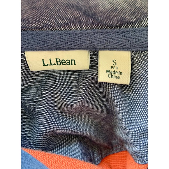 L.L Bean Jersey Orange Rugby Henley Mock Neck Pullover Long Sleeve Cotton Top SP - Picture 5 of 6